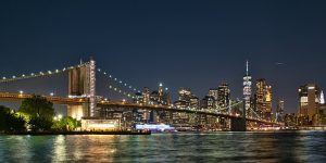 Brooklyn Bridge seen from Pebble Beach